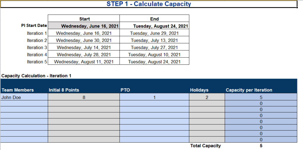 Resources – Sprint capacity tool – Apex Assistance